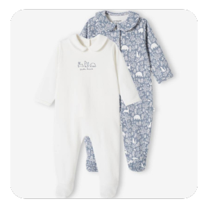 2er-Pack Baby Strampler, Bio-Baumwolle - jeansblau